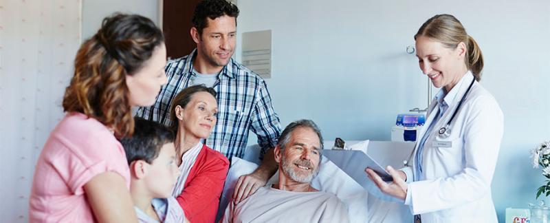 Patient and family stock photo