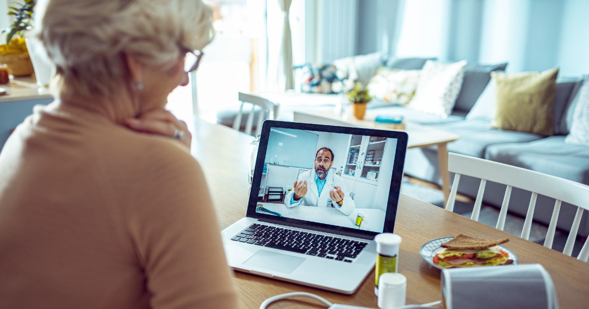 Kidney patient speaking with doctor remotely 